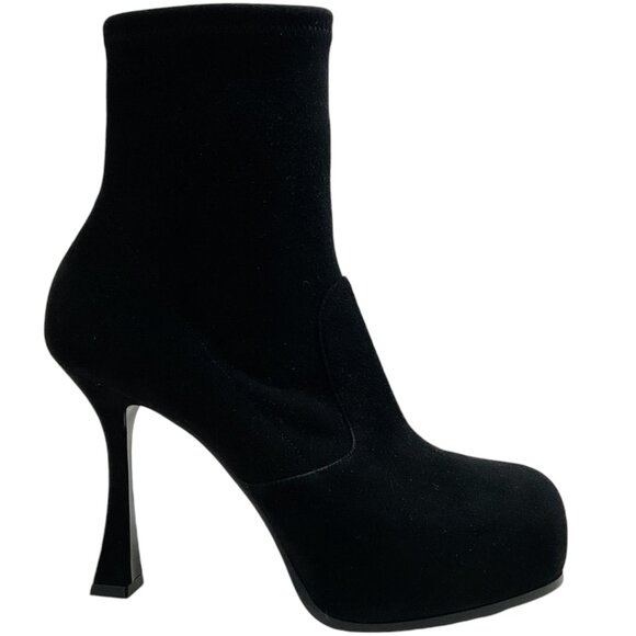 Casadei Black Suede Platform Booties - Picture 2 of 8